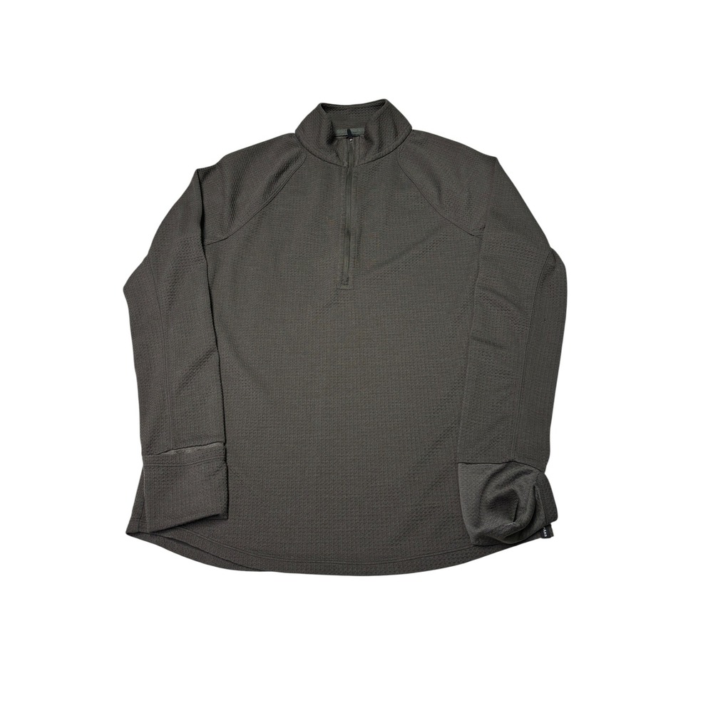 Prana‎ Mens Quarter Zip Pullover Charcoal Gray Merino Wool Blend Textured Size M
